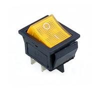 AVFORA KCD4 Rocker Switch ON-Off 2 Position 4 Pins/6 Pins Electrical Equipment with Light Power Switch Switch Cap 16A 250VAC/20A 125V Switches (Color : Yellow, Size : 4 Pin)