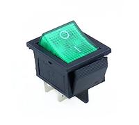 AVFORA KCD4 Rocker Switch ON-Off 2 Position 4 Pins/6 Pins Electrical Equipment with Light Power Switch Switch Cap 16A 250VAC/20A 125V Switches (Color : Green, Size : 6 Pin)