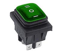 AVFORA KCD4 Switch Rocker Switch Power Switch 2 Position/3 Position 6 Pins Reset or self-Locking 16A 250VAC/20A 125VAC Switches (Color : On- Off -on Green)