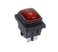 AVFORA KCD4 Switch Rocker Switch Power Switch 2 Position/3 Position 6 Pins Reset or self-Locking 16A 250VAC/20A 125VAC Switches (Color : Self Reset Red)