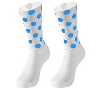 Avfora Mens Socks Striped Polka Dot Print Silicone Non-Slip Cycling Running Ultra-Thin Breathable Sports Socks,Blue Dots