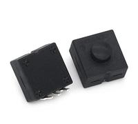 AVFORA Power Switch Button 10Pcs DC30V 1A 3Pin Black Mini Push Button Switch for Electric Torch 3P Curved 2 On 1 Off Flashlight Switchs Switch