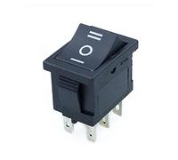 AVFORA Power Switch Button 1pcs KCD1 Mini Black 3 Pin / 6 pin On/Off/On Rocker Switch AC 6A/250V10A/125V Switch