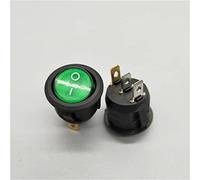 AVFORA Rocker Switch 1pcs 20mm KCD1 Led Switch 10A 12V Light Power Switch Car Button Lights ON/Off 3pin Round Rocker Switch Switch (Color : Green, Size : 12V)
