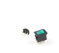 AVFORA Rocker Switch 5 PCS/Lot KCD1 21X15mm 3Pin Boat Car Rocker Switch 6A/250VAC 10A/125VAC Red Yellow Green Blue Power Button Switch with Light Switch (Color : With Green Light, Size : 5 PCS)