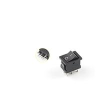 AVFORA Rocker Switch 5 PCS/lot KCD2 6PIN 21X15mm DPDT Black White Push Button Rocker Switch ON-Off-ON ON-ON Boat Power Rocker Switch 6A/250V 10A/125V Switch (Color : Black Black, Size : 5 PCS)