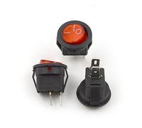 AVFORA Rocker Switch 50pcs SPDT Black Red White 2 Pin Mini Button On/Off Round Rocker Switch Small Boat Rocker Light Switch AC 3A/250V Switch