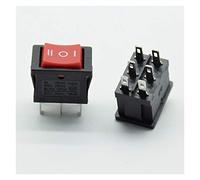 AVFORA Rocker Switch 5pcs Rocker Rocker Switch Power Switch 6 Foot 3 Gear 6A 250V Reverse Button Double Pole Double Throw red Black Switch