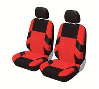 Avfpra Auto Seat Covers 2 Front Car Seat Covers Polyester For Universal Cloth SUV Sedan Van Automotive Interior(Red)