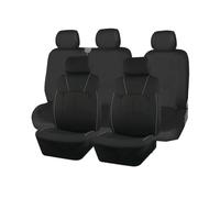 Avfpra Auto Seat Covers Black Universal Seat Covers For Car 2+1 Type Split Cover Polyester With Airbag Compatible(Gray Line)