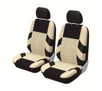 Avfpra Auto Seat Covers Full Set Front Split Rear Bench For Car Universal Cloth SUV Sedan Van Automotive Interior Covers(Y33376-BEIGE-4PCS)