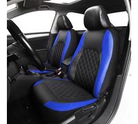 Avfpra Auto Seat Covers Universal Faux Leather Car Seat Covers Full Set - Includes Front Seats And Rear Bench Fits Most SUVs And Trucks(Blue)