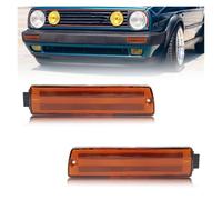Avfpra Daytime Running Light For VW For Golf Mk2 II A2 For GTi For Jetta 90-92 Front Bumper Side Marker Turn Signal Light Housings No Bulb/Socket Included Headlights Assembly(Amber Lens)