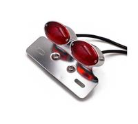 Avfpra Motorcycle Rear Light Rear Brake Light Accessories Universal Modified Motorcycle With Steering LED Tail Light License Plate Holder Motorcycle Motorbike Rear Tail Light(Red B)