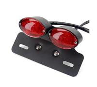 Avfpra Motorcycle Rear Light Rear Brake Light Accessories Universal Modified Motorcycle With Steering LED Tail Light License Plate Holder Motorcycle Motorbike Rear Tail Light(Red A)