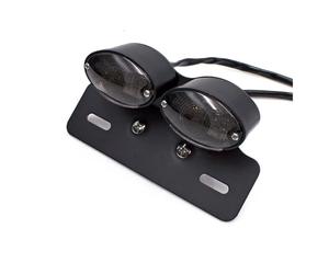 Avfpra Motorcycle Rear Light Rear Brake Light Accessories Universal Modified Motorcycle With Steering LED Tail Light License Plate Holder Motorcycle Motorbike Rear Tail Light(Dark Gray A)