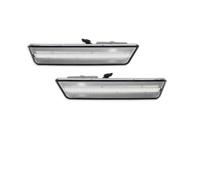 Avfpra Rear Bumper Tail Light For Dodge For Challenger 2008-2014 LED Side Marker Lights Dual Row Amber Front Red Rear Side Fender Reflector(2xFront Amber Clear)