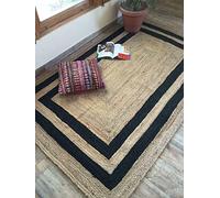 Avgari Creation Jute Rugs Rectangle Rug 100% Natural Beige Jute handmade carpet modern living runner area rugs, Indoor & Outdoor Home Decor (120cm x 150cm (4 Feet x 5 Feet))