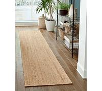 Avgari Creation Rug Granada Natural Colour Jute, Handmade Braided Area Rug 100% Jute Fibre, Various Sizes (60 x 90 cm (2x3 Feet)), Home Living Room Floor Carpet