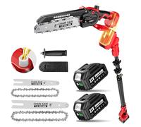 Avhrit 2-in-1 Cordless Pole Saw & Mini Chainsaw - 10FT/3M Long Reach with 8 Inch & 6 Inch Chainsaw, 2×4.0Ah Batteries, Stable Extension Pole and Brushless Motor for Tree Branch Trimming & Cutting