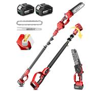 Avhrit 2-in-1 Cordless Pole Saw & Mini Chainsaw 8 Inch & 6 Inch - 10FT/3M Long Reach with 2×4.0Ah Batteries, Stable Extension Pole and Brushless Motor for Tree Branch Trimming & Cutting