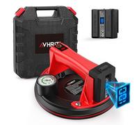 Avhrit Electric Glass Suction Cup, Glass Sucker Lifter With Pressure Guage, 2x 2400mAh Battery, Lcd Display & Auto Hold Up to 270KG Heavy Duty Vacuum Suction Cup Handle for Tile/Window/Granite