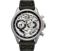 AVI-8 Mens 45mm Hawker Harrier Matador Chronograph Ivory Steel Japanese Quartz Pilot Watch with Genuine Leather Strap AV-4065-01