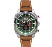 AVI-8 Hawker Hunter Men's Japanese Quartz 43mm Green Dial Watch with Leather Strap AV-4100-01