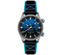 AVI-8 Men's 44mm Hawker Harrier HUD Automatic Gradient Blue Watch with Rubber/Leather Strap AV-4117-01