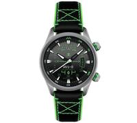 AVI-8 Men's 44mm Hawker Harrier HUD Automatic Gradient Black Watch with Rubber/Leather Strap AV-4117-02