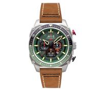 AVI-8 Hawker Hunter Men's Japanese Quartz 43mm Green Dial Watch with Leather Strap AV-4100-01
