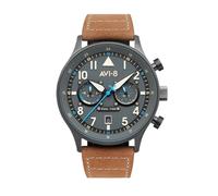 AVI-8 Hawker Hurricane Mens Watch - 43.5mm Stainless Steel Case, Japanese Quartz Movement, Genuine Leather Strap, Watches for Men, Carey Dual Time, Orissa - AV-4088-04