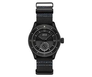 AVI-8 Men's 40mm Flyboy Airmaster Sector Meca-Quartz Jet Black Watch with Nylon Strap AV-4112-05