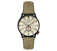 AVI-8 Men's 42mm Hawker Typhoon Baldwin Automatic Dark Khaki Watch with Leather Strap AV-4119-04