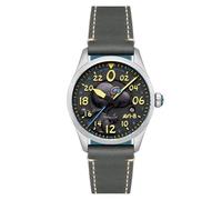 AVI-8 Men's 42mm Spitfire Peanuts Snoopy Flying Ace 24 Hour Automatic Limited Edition Charcoal Grey Watch with Leather Strap AV-4150-01