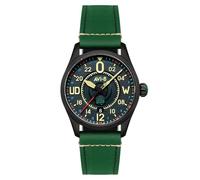 AVI-8 Men's 42mm Spitfire Smith 24 Hour Automatic Automatic Paddy Limited Edition Paddy Green Watch with Leather Strap AV-4154-01