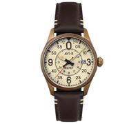 AVI-8 Men's 42mm Spitfire Smith Automatic Oxidized Bronze Watch with Leather Strap AV-4090-07
