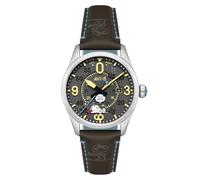AVI-8 Men's 42mm Spitfire Smith Automatic Snoopy Peanuts Flying Ace Pilot Error Limited Edition Watch with Leather Strap AV-4152