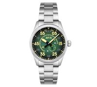 AVI-8 Men's 42mm Spitfire Type 300 Automatic Tarmac Tracker Watch with Solid Stainless Steel Bracelet AV-4147-22