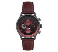 AVI-8 Men's 43.5mm Hawker Hurricane Classic Chronograph Blood Red Watch with Leather Strap AV-4011-0S