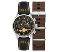AVI-8 Men's 43.5mm Hawker Hurricane Classic Chronograph Lightning Orange Watch with Leather Strap AV-4011-0Z