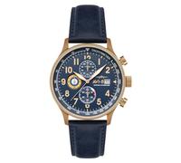 AVI-8 Men's 43.5mm Hawker Hurricane Classic Chronograph Regent Blue Watch with Leather Strap AV-4011-0Q