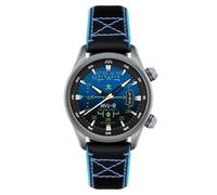 AVI-8 Men's 44mm Hawker Harrier HUD Automatic Gradient Blue Watch with Rubber/Leather Strap AV-4117-01