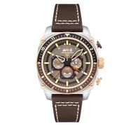 AVI-8 Men's 44mm Hawker Hunter Atlas Dual Time Chronograph Slate Grey Watch with Leather Strap AV-4100-05