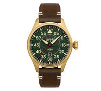AVI-8 Mens 46mm Hawker Hurricane Clowes Automatic Northolt Pilot Watch with Genuine Leather Strap AV-4097-04