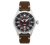 AVI-8 Mens 46mm Hawker Hurricane Clowes Automatic Wittering Pilot Watch with Genuine Leather Strap AV-4097-01