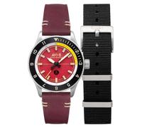 AVI-8 Men's 48mm Flyboy Tuskegee Airmen Silver Japanese Meca-Quartz Watch with Leather Strap AV-4103-04