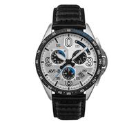 AVI-8 Mens 43mm P-51 Mustang Blakeslee Chronograph Command Pilot Japanese Meca-Quartz Pilot Watch with Leather Strap AV-4077-01
