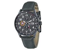 AVI-8 Pilot Hawker Hurricane Men's Military Green Japanese Quartz 42mm Watch with Leather Strap AV-4011-0D
