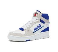 AVIA 821 High Top Sneakers for Men, Indoor or Outdoor Mens Basketball Shoes - White/Silver Grey/Navy Blue, 9.5 Medium